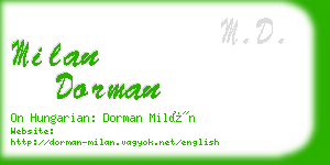 milan dorman business card